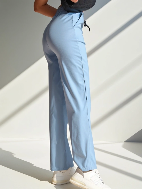 Royalfashion Широкі жіночі штани з тканини з бавовною