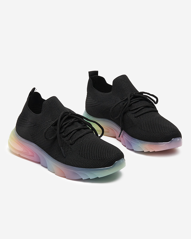 Schwarzer Damen-Sportschuh mit Afin-farbiger Sohle- Schuhe