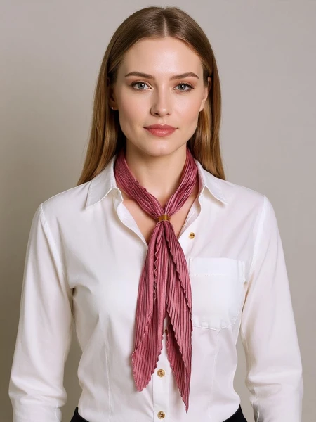 Apollonia - Damen Plissee Halstuch Dunkelrosa aus 100% Polyester