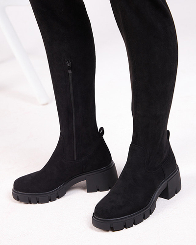 Schwarze Overknee-Stiefel für Damen Netirit - Schuhe