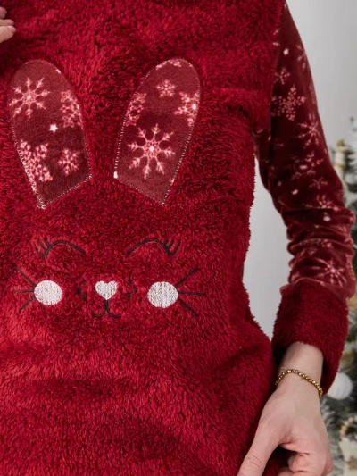 Royalfashion Damenpyjamas mit einem Hasen, fleece-ähnlich
