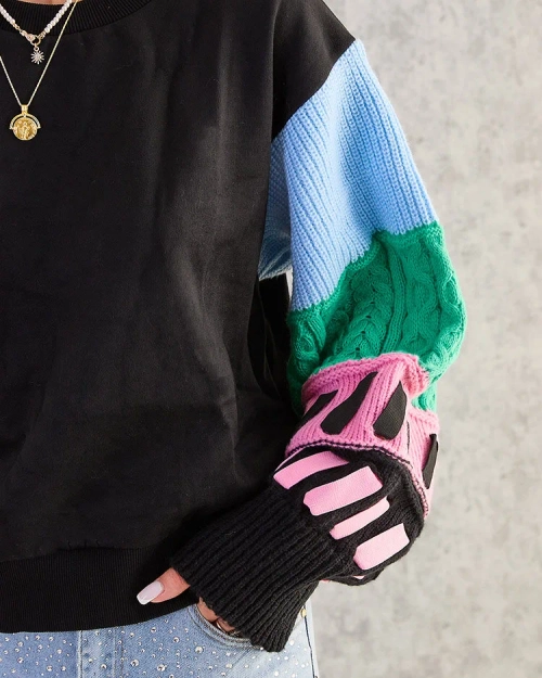 Жіночий світшот Royalfashion з різнокольоровими рукавами