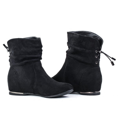 Schwarze Stiefeletten aus Öko-Wildleder Lallen - Footwear