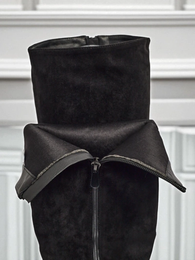 Damen Öko-Wildleder Stiefel mit Blockabsatz GaleNest