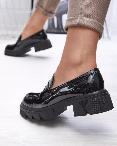 Чорні лаковані мокасини для жінок Tygriss- Footwear