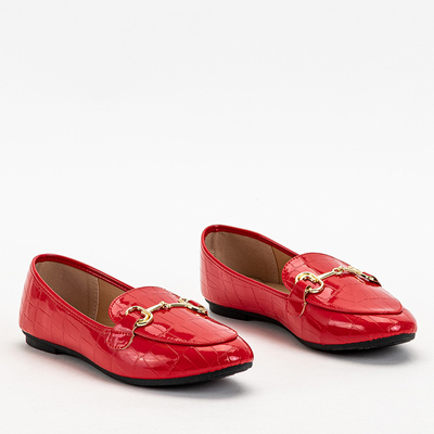 Rot lackierte Damen-Loafer mit Cerilla-Prägung - Schuhe