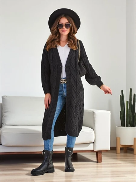 Жіночий в'язаний пончо-светр Royalfashion