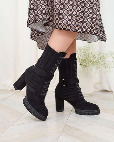 Royalfashion Schwarzer isolierter Damenstiefel Sehhra