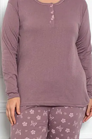Royalfashion Damen Baumwolle 2-teiliger Schmetterlingspyjama PLUS SIZE