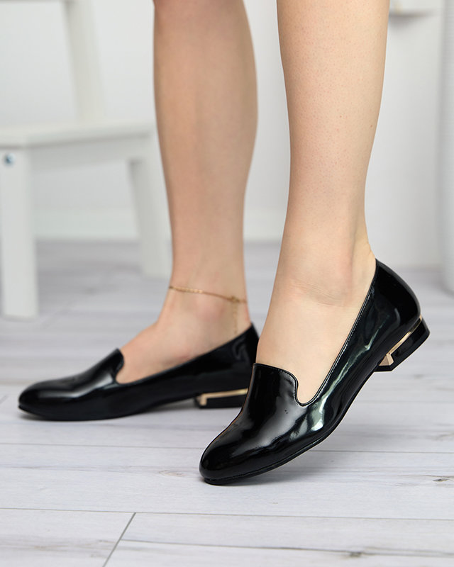 Schwarz lackierte Damen-Slipper Svieco - Schuhe