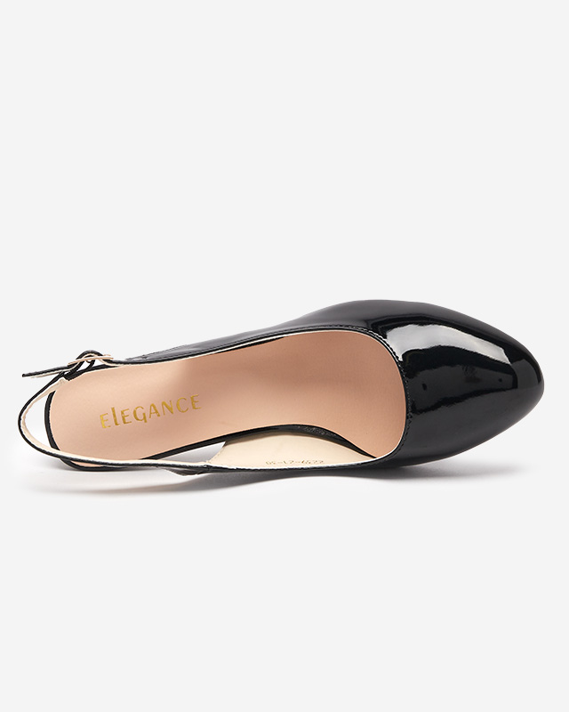 Lackierte Damensandalen auf einem Pfosten in schwarz Lafla - Schuhe