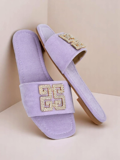 Royalfashion Damen-Pantoletten mit flacher Sohle Zamila