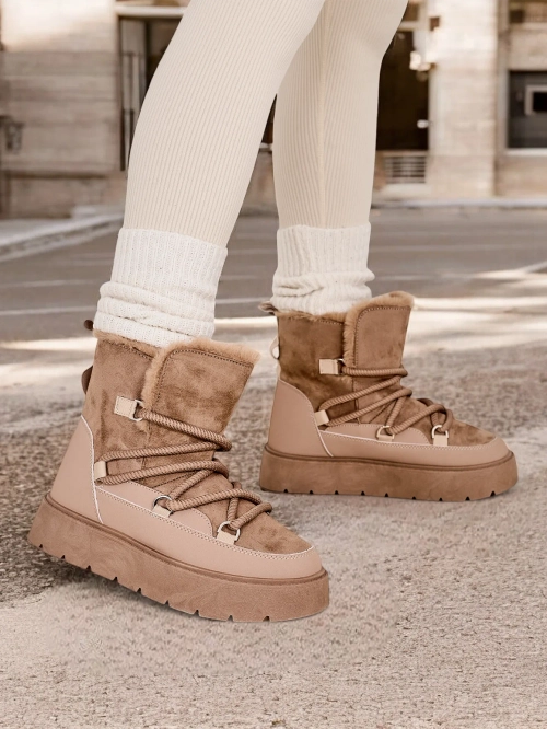 Жіночі сніжні чоботи з шнурівкою Royalfashion Liloz