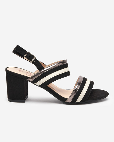OUTLET Zebora-Sandalen aus Öko-Wildleder in Schwarz und Weiß für Damen - Schuhe