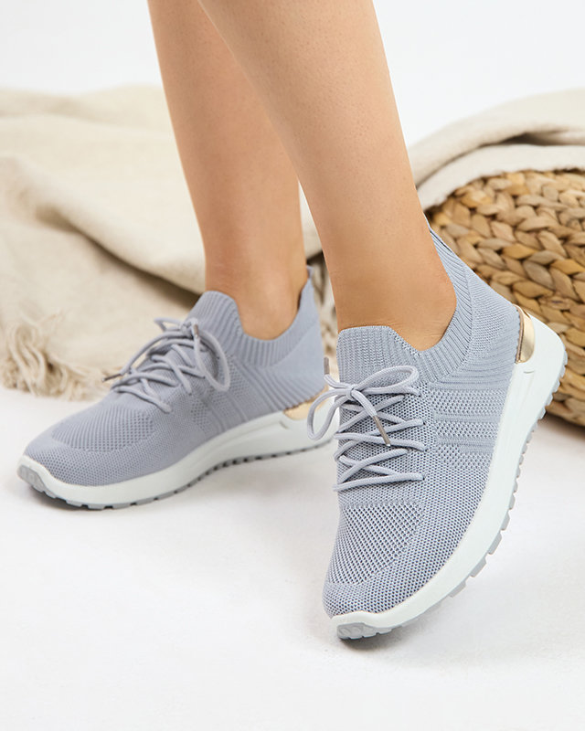 OUTLET Grau gewebte Sportschuhe für Damen Ferroni - Schuhe