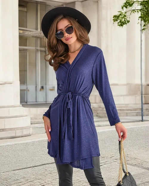 Темно-синій жіночий кардиган