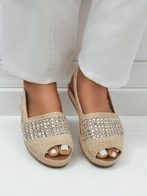 Сандалі Althea Naturalis – літні ажурні еспадрильї з прикрасами