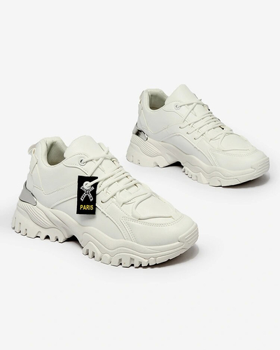 Royalfashion Weiße Damen Sportschuhe auf fester Sohle Lejlika