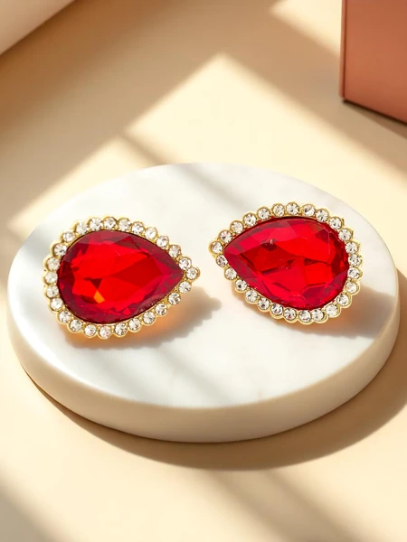 Royalfashion Damen-Clip-Ohrringe mit Kristallen und Zirkonia