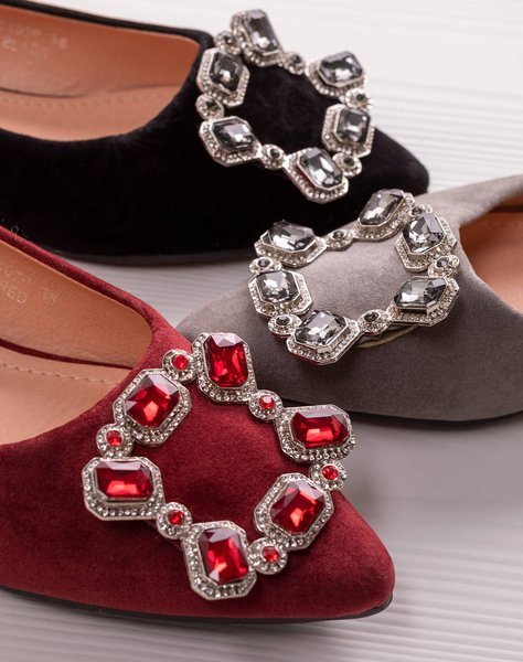 Бургундські балетки з декоративною пряжкою Візерда - Взуття 1