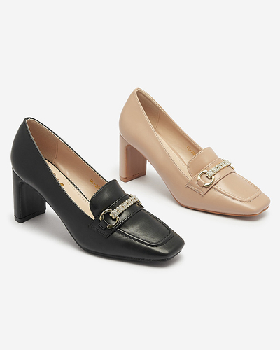 Schwarze Damen Pumps im Mokassin-Stil Kolalic- Footwear