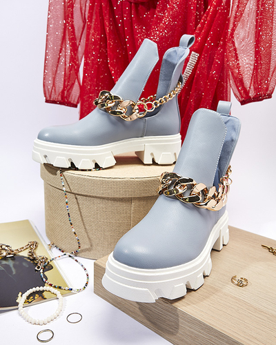 Blaue Damenstiefel mit Kette Tenkay - Footwear