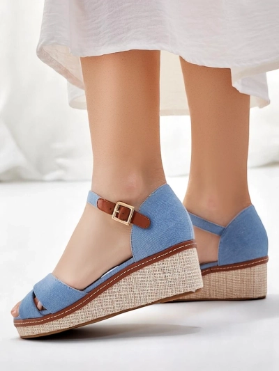 Royalfashion Damen Keilsandalen ohne Zehen Terrific