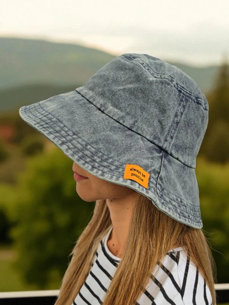 Damen Hut Athena Denim Look Bucket Hat aus Polyester, bequem