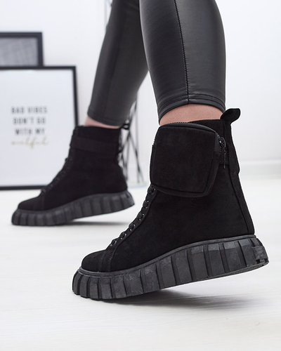 Жіночі черевики з саше чорного кольору Sauups- Footwear