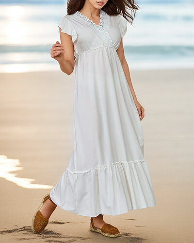 Royalfashion Langes Kleid mit Spitze