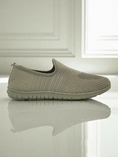 Damen Stoff Slipper Hypatia Verde mit flacher Sohle