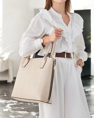 Royalfashion Lackierte Handtasche für Damen mit Prägung