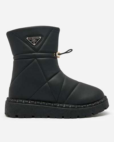 Royalfashion Schwarz Damenstiefel a'la Schneestiefel Oterika