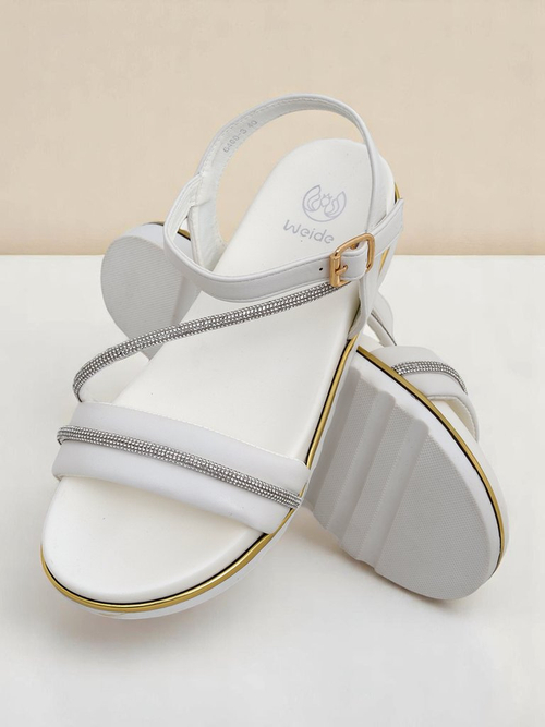 Royalfashion Жіночі босоніжки на танкетці з камінцями Magnol