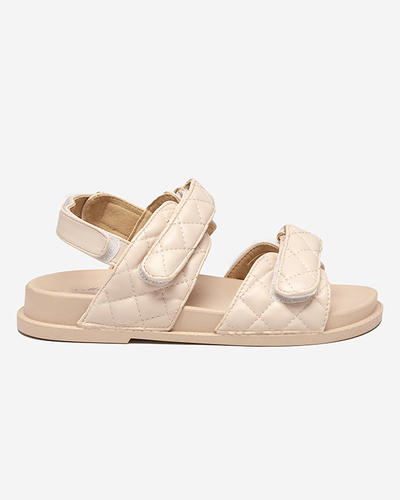 Beige Damensandalen mit Klettverschluss Korine - Footwear