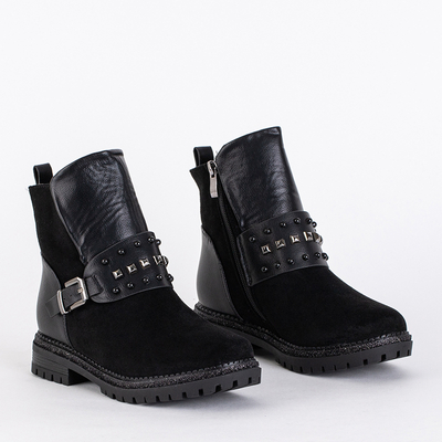 Чорні утеплені черевики для дівчинки Peggie