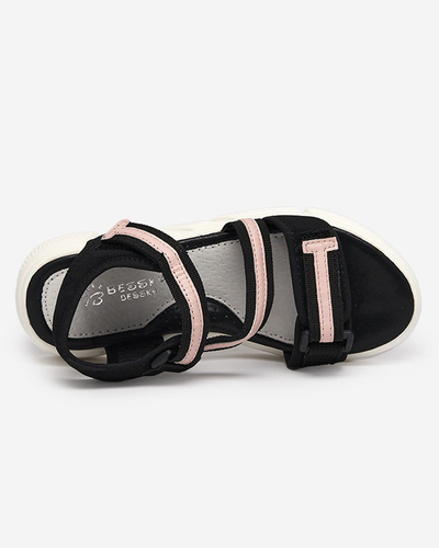 Kindersandalen in Schwarz und Rosa mit Klettverschluss Modis - Schuhe