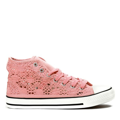 Rosa Turnschuhe mit Spitzenbesatz Viven - Footwear