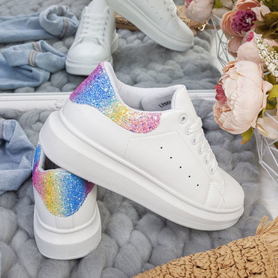 White sport sneakers with glitter inset Tricky - Footwear