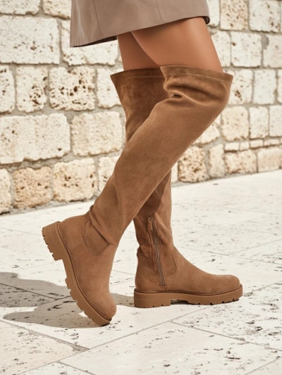 Royalfashion Damen Overknee Stiefel Remelsie