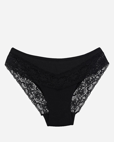 Schwarz Damen-Slips Slips mit Spitze – Unterwäsche
