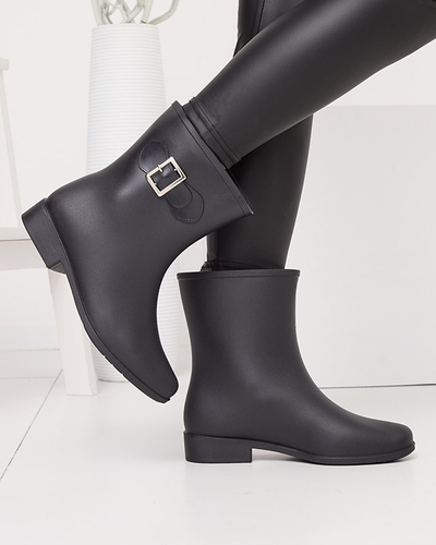 Matte Damen-Regenstiefel mit schwarzer Schnalle Falloci- Footwear