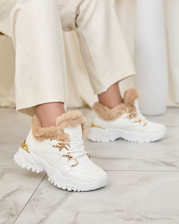 Royalfashion White Carucca insulated women's sneakers