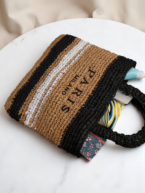 Royalfashion Велика солом'яна жіноча сумка Paris Stripe