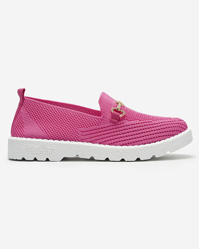 Fuchsia Damen Slipper mit goldener Verzierung Enelida - Schuhe