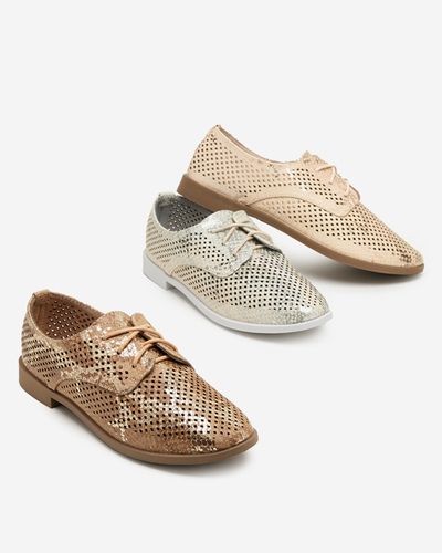 OUTLET Hellgrüne Damenschuhe mit durchbrochenem Kotniso - Schuhe