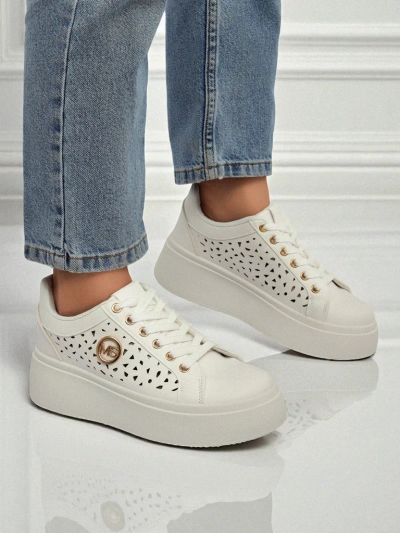 Aurelia Bianca – Weiße Plateausneakers Royalfashion Ecru