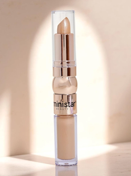 Хайлайтер-стік і рідкий консилер для обличчя 2-в-1 Золотистий Беж