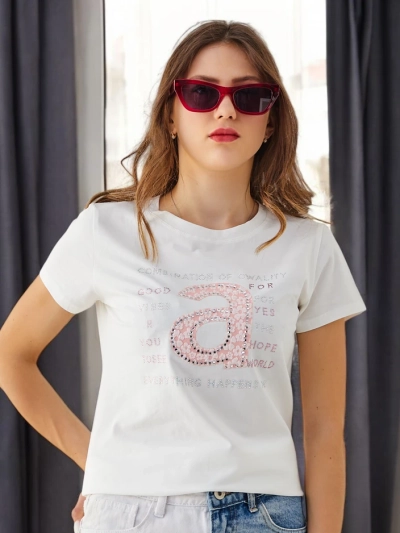 Royalfashion Damen Baumwoll T-Shirt Kombination Von Owality
