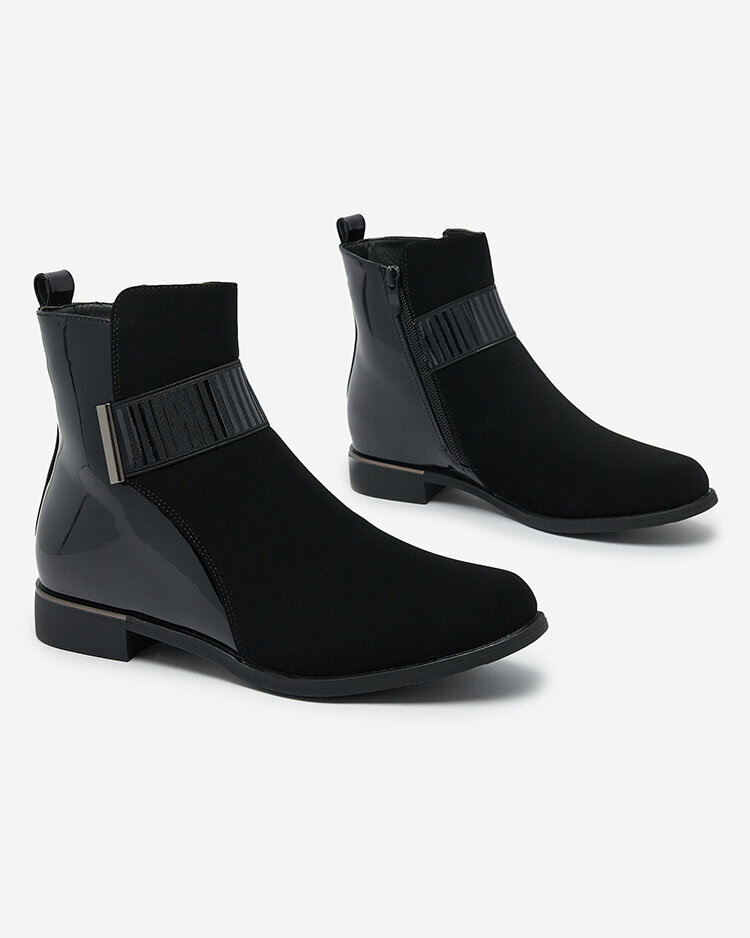 Royalfashion Schwarze matte Damenstiefel Reperra